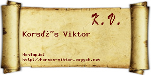 Korsós Viktor névjegykártya