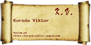 Korsós Viktor névjegykártya